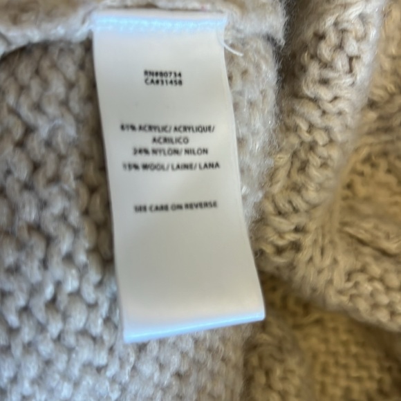 BCBG Beige Cowl Neck Cable Knit Sweater - Picture 6 of 6